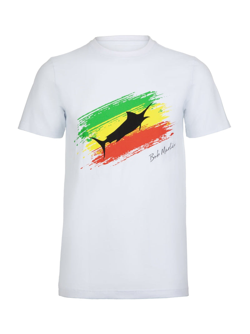 Bob Marlin T-Shirt Rasta Flag White - T-Shirts (view 1 of 3)