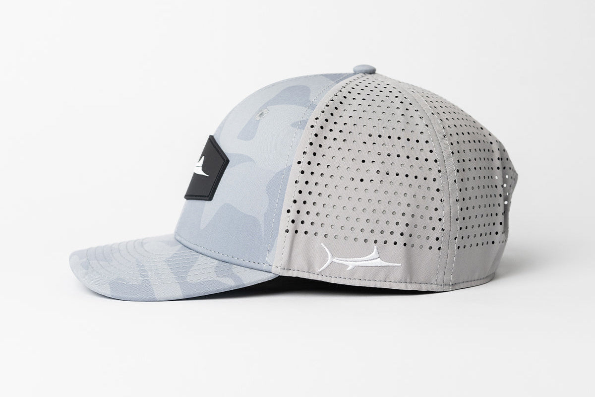 BIllFishGear: Blue Marlin 3D Patch Hat Grey Camo