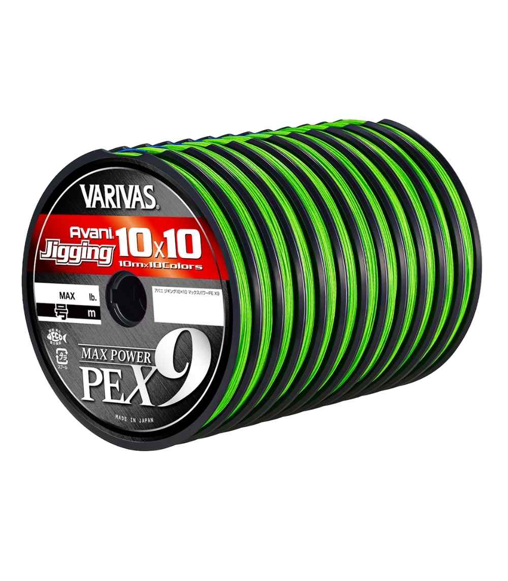 Varivas Avani Jigging 10x10 Max Power PE x9 – 9 Strand Braided Fishing Line - 300m, PE 1.0 (23 lb)