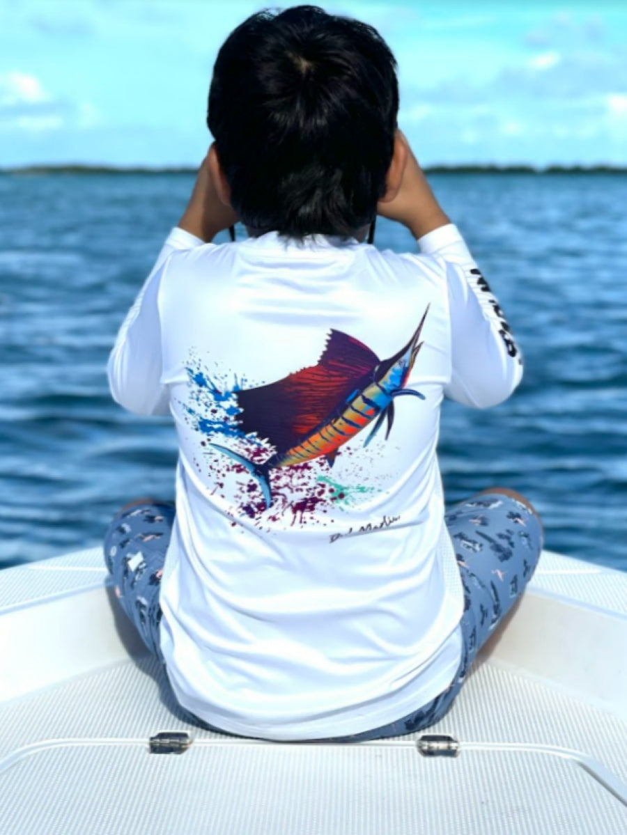 Bob Marlin Performance Shirt Sail Rebel White - Youth - YS