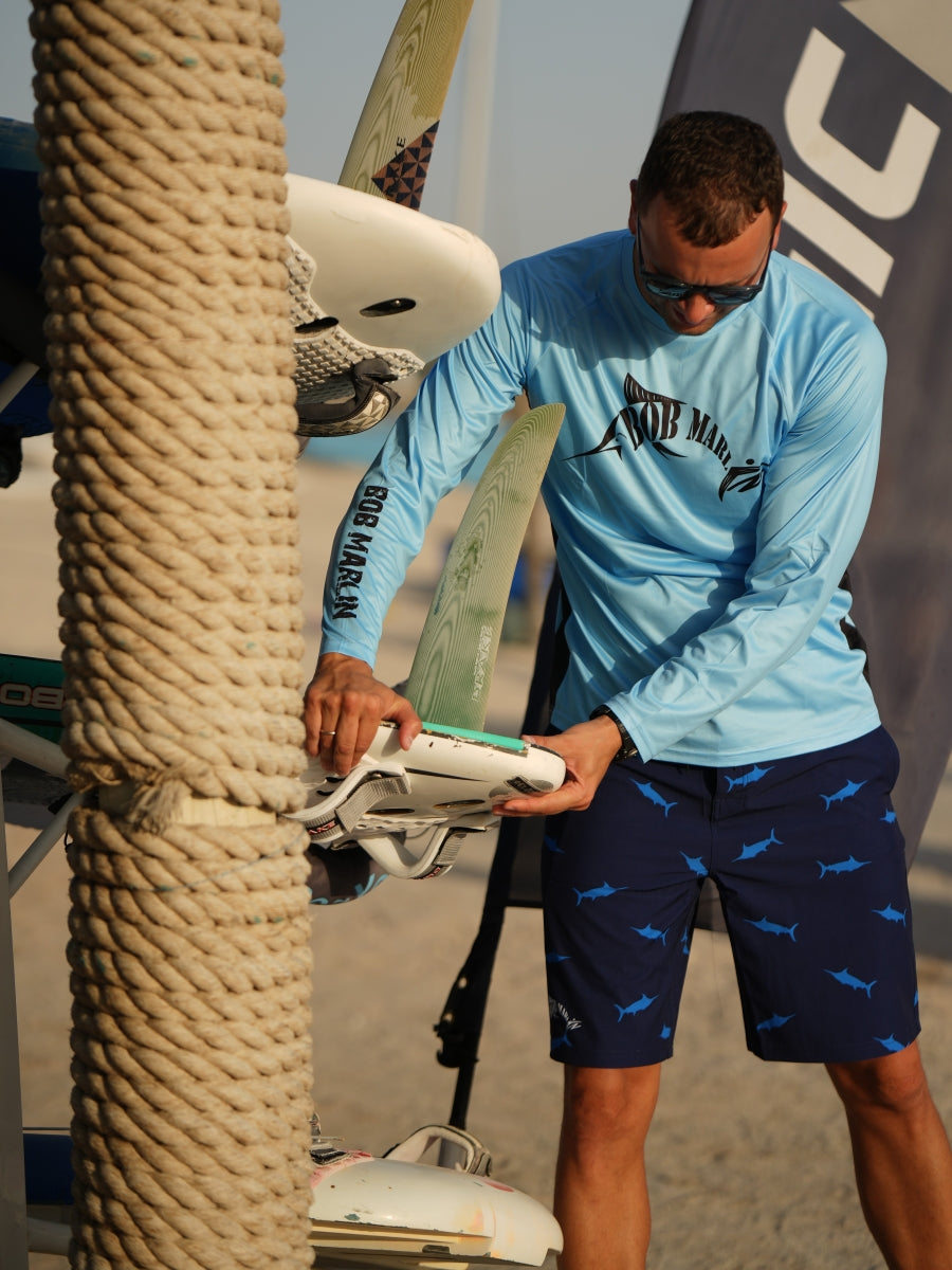 Bob Marlin Performance Shirt BM Light Blue (view 3 of 4)