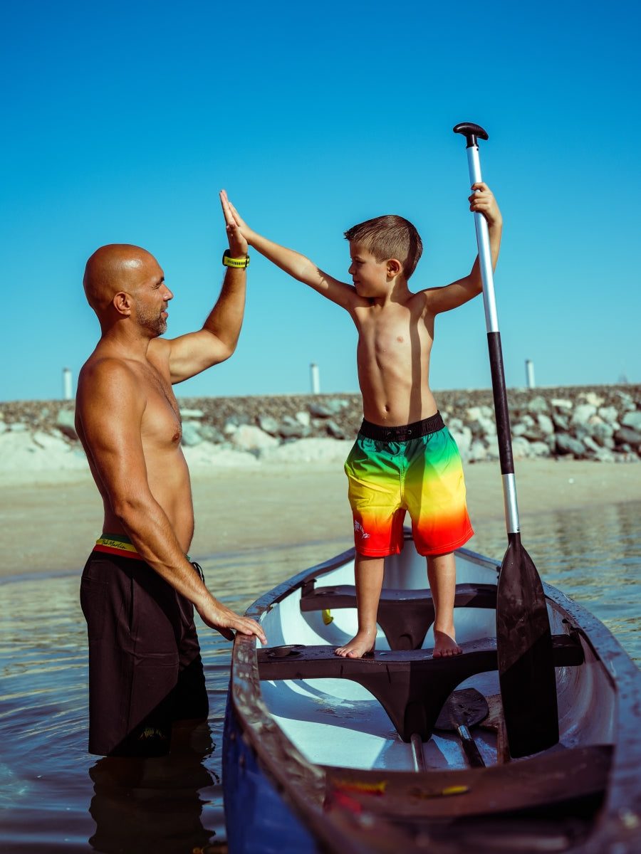 Bob Marlin Board Shorts Rasta Flag - Youth - YS