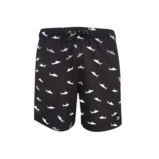 شورت سباحة معاد تدويره بلون أسود من Shark