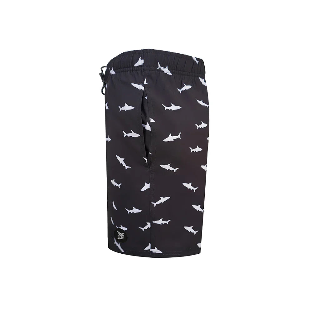 Bob Marlin Recycled Swim Shorts Shark Black - Youth - YL
