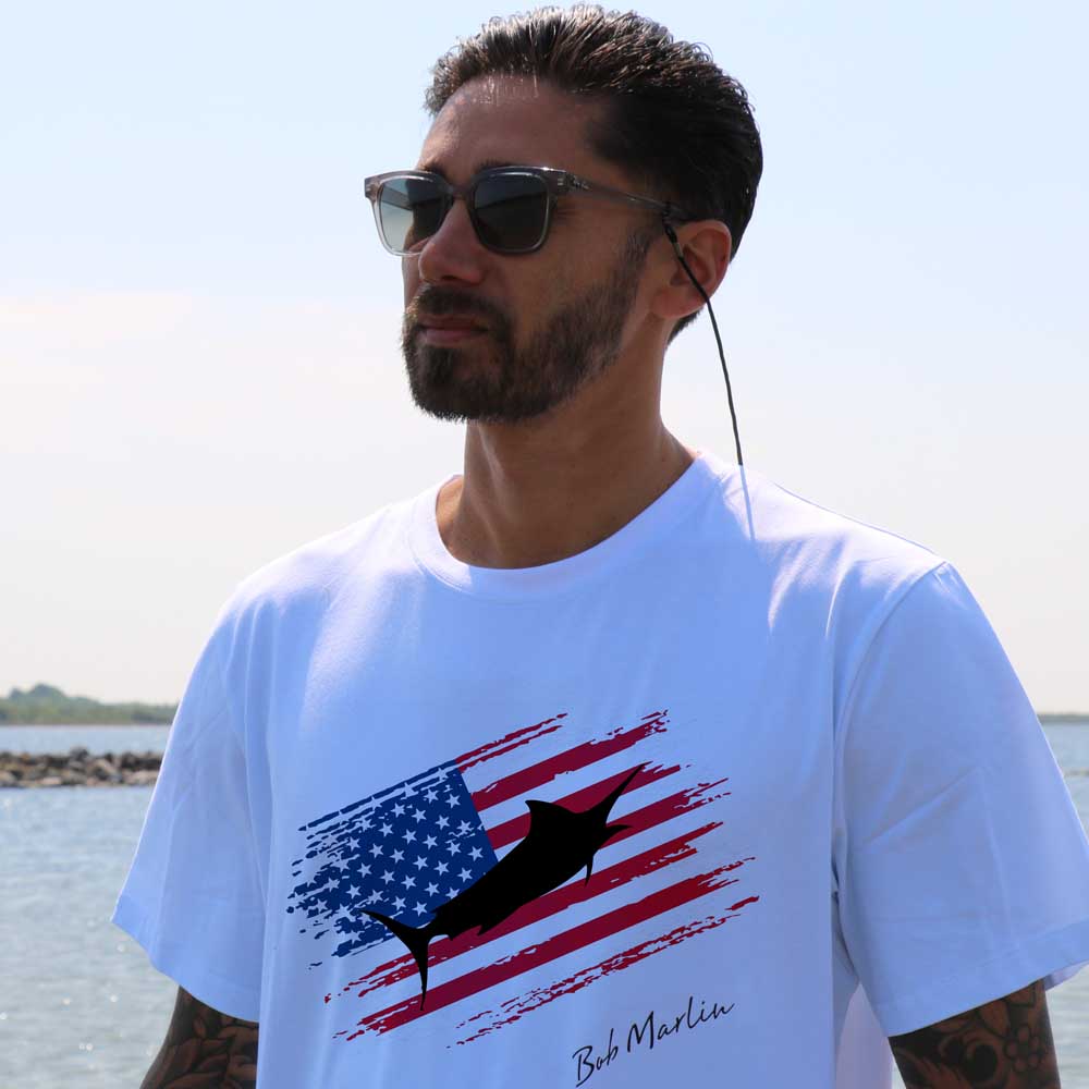 Bob Marlin T-Shirt USA Marlin White - T-Shirts (view 3 of 3)