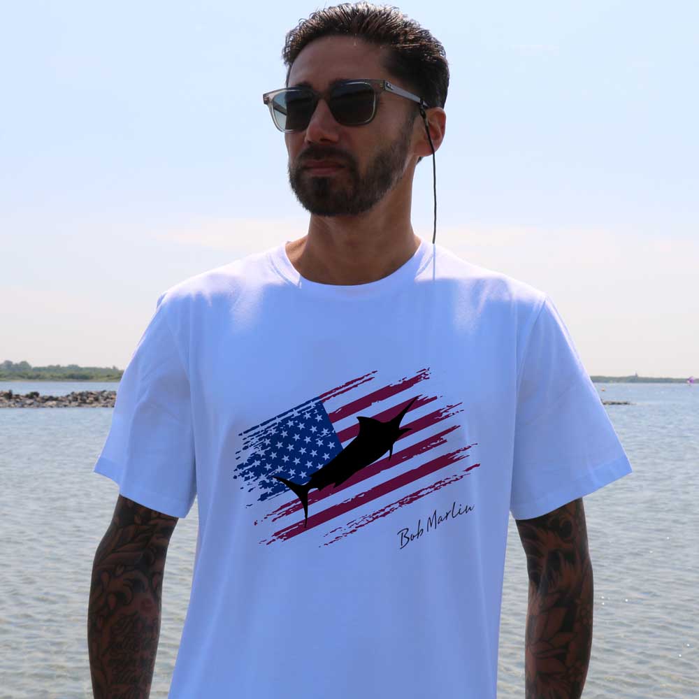 Bob Marlin T-Shirt USA Marlin White - T-Shirts (view 2 of 3)