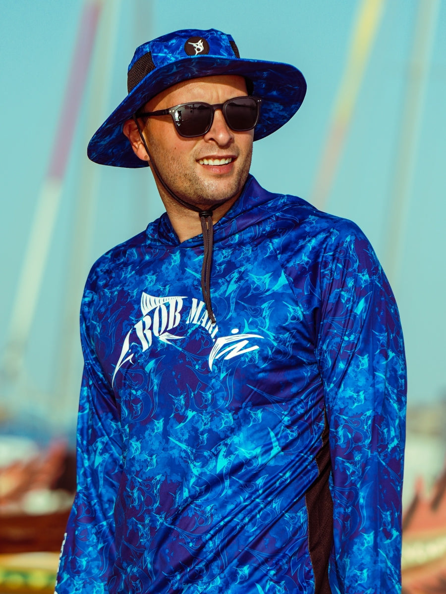Bob Marlin Performance Hoody Grander Blue - XXXL