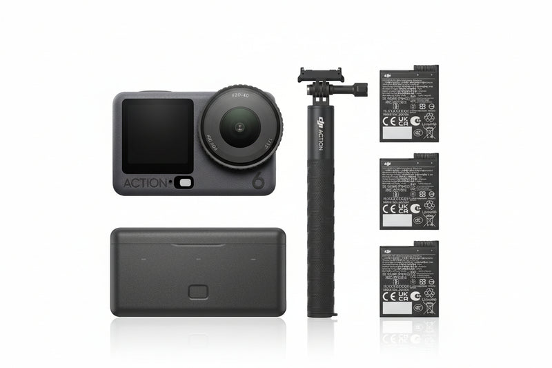 DJI Osmo Action 6 Adventure Combo – Waterproof action camera designed for outdoor, underwater, and extreme‑sports recording.