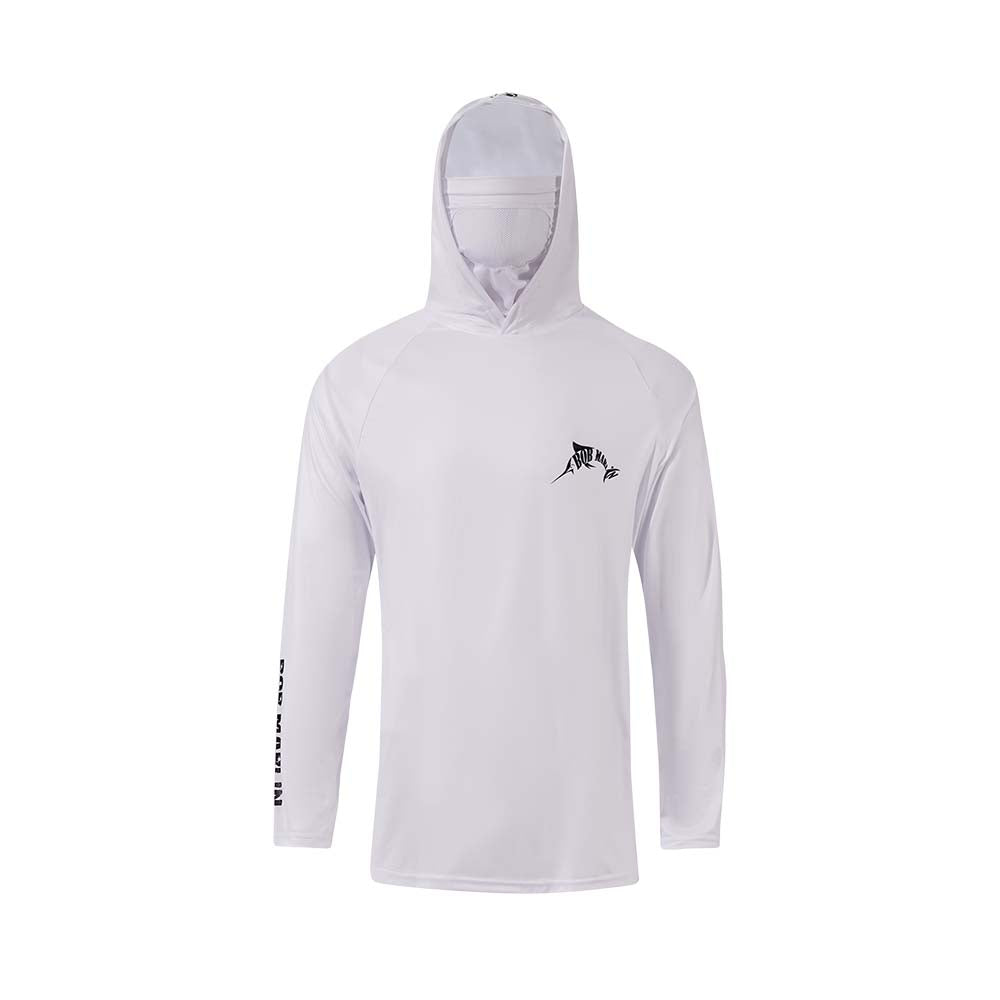 Bob Marlin Performance Hoody With Built-in Face Mask Natty Tuna White - XXXL