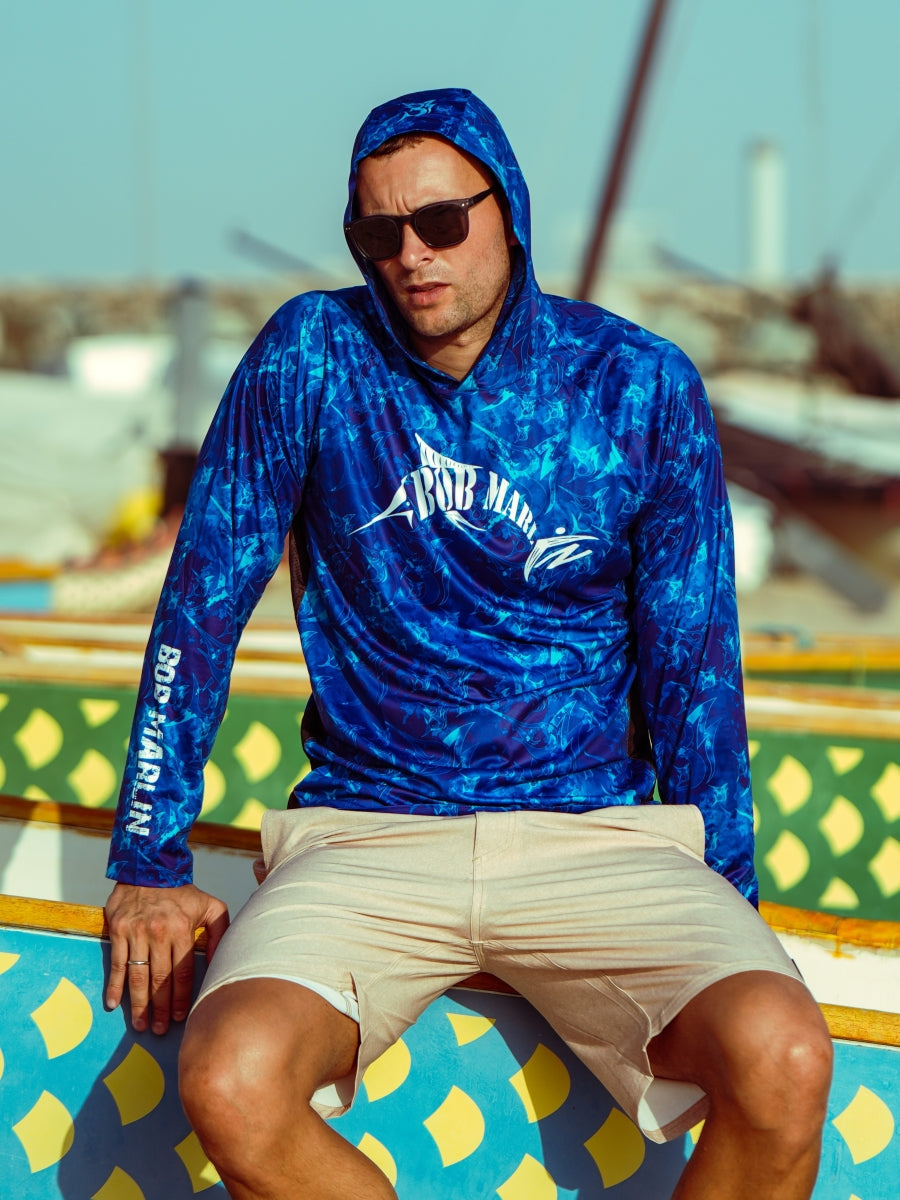Bob Marlin Performance Hoody Grander Blue (view 1 of 2)