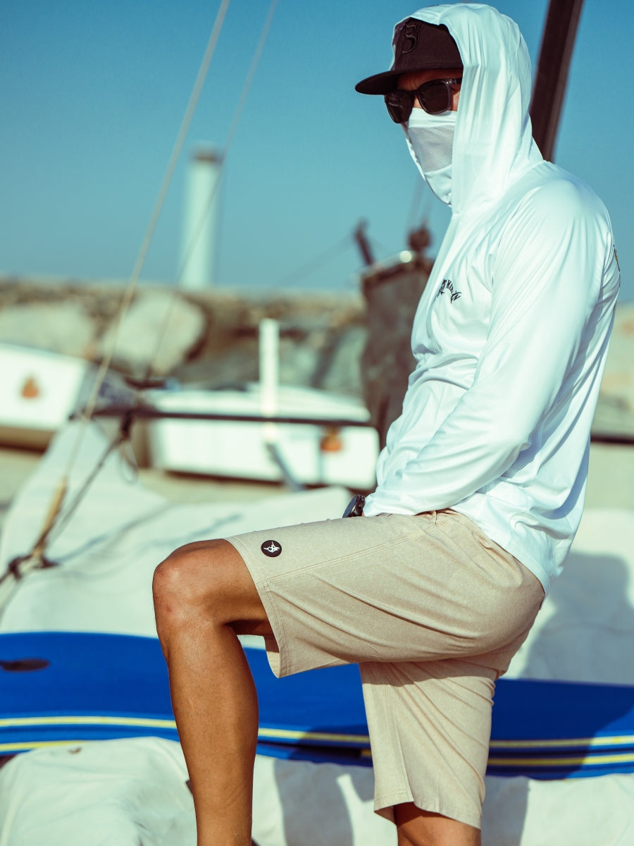 Bob Marlin Performance Hoody With Built-in Face Mask Natty King White - XL