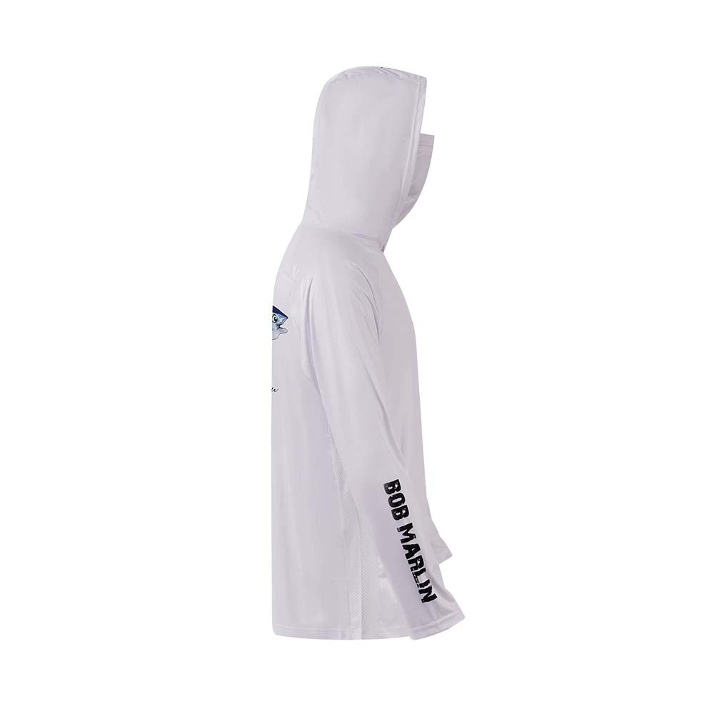 Bob Marlin Performance Hoody With Built-in Face Mask Natty Tuna White - XXXXL