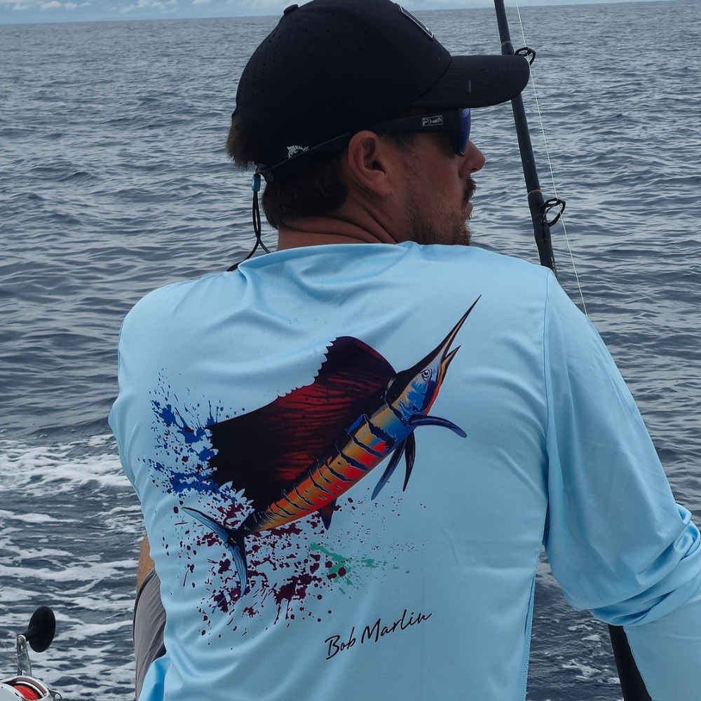 Bob Marlin Performance Shirt Sail Rebel Coastal Blue