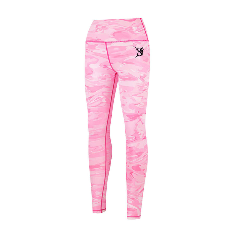 Bob Marlin Women's Recycled Long Leggings Pink Storm – Performance fishing apparel designed for sun protection, comfort, and offshore durability.