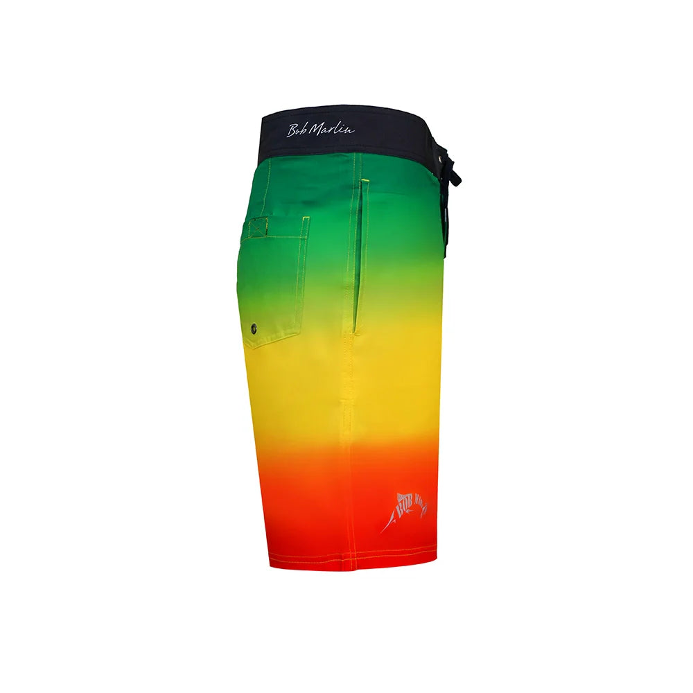 Bob Marlin Board Shorts Rasta Flag - 36