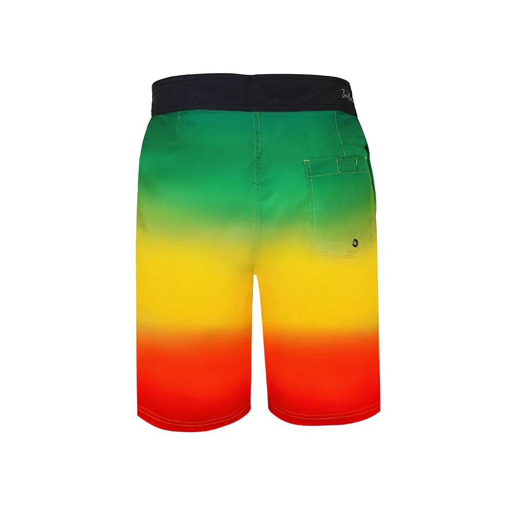 Bob Marlin Board Shorts Rasta Flag - 34