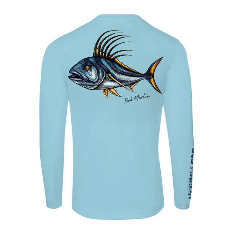 Bob Marlin Performance Shirt Natty Rooster Coastal Blue