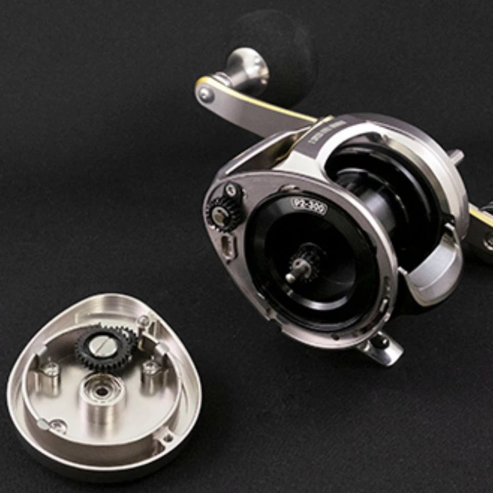 STUDIO OCEAN MARK Baitcasting Light Jigging Lefthanded Wind Drag Reel BLUE SAFARI 35Hi/L