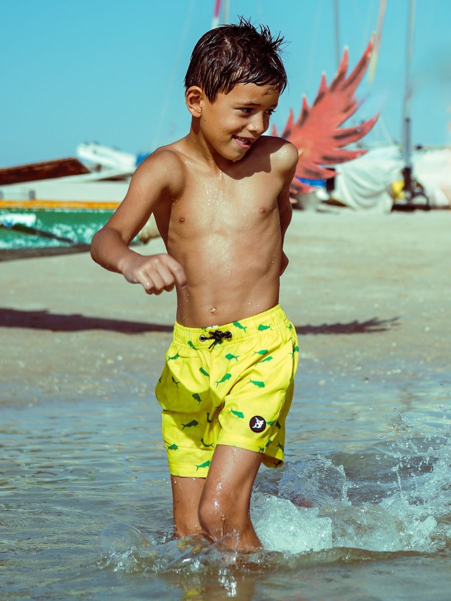 Bob Marlin Recycled Swim Shorts Mahi Yellow - Youth - YXS