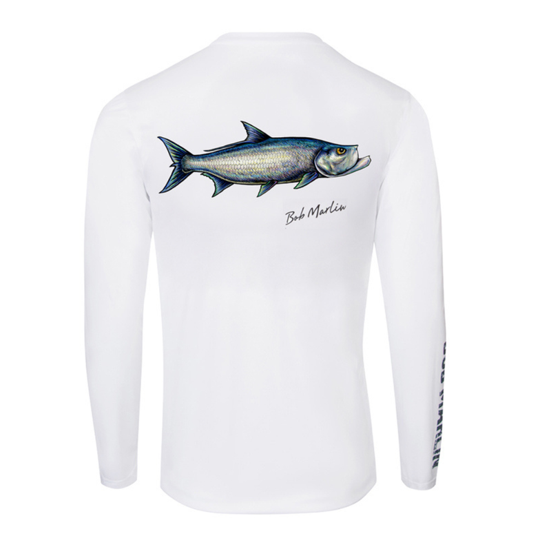 Bob Marlin Performance Shirt Natty Tarpon White