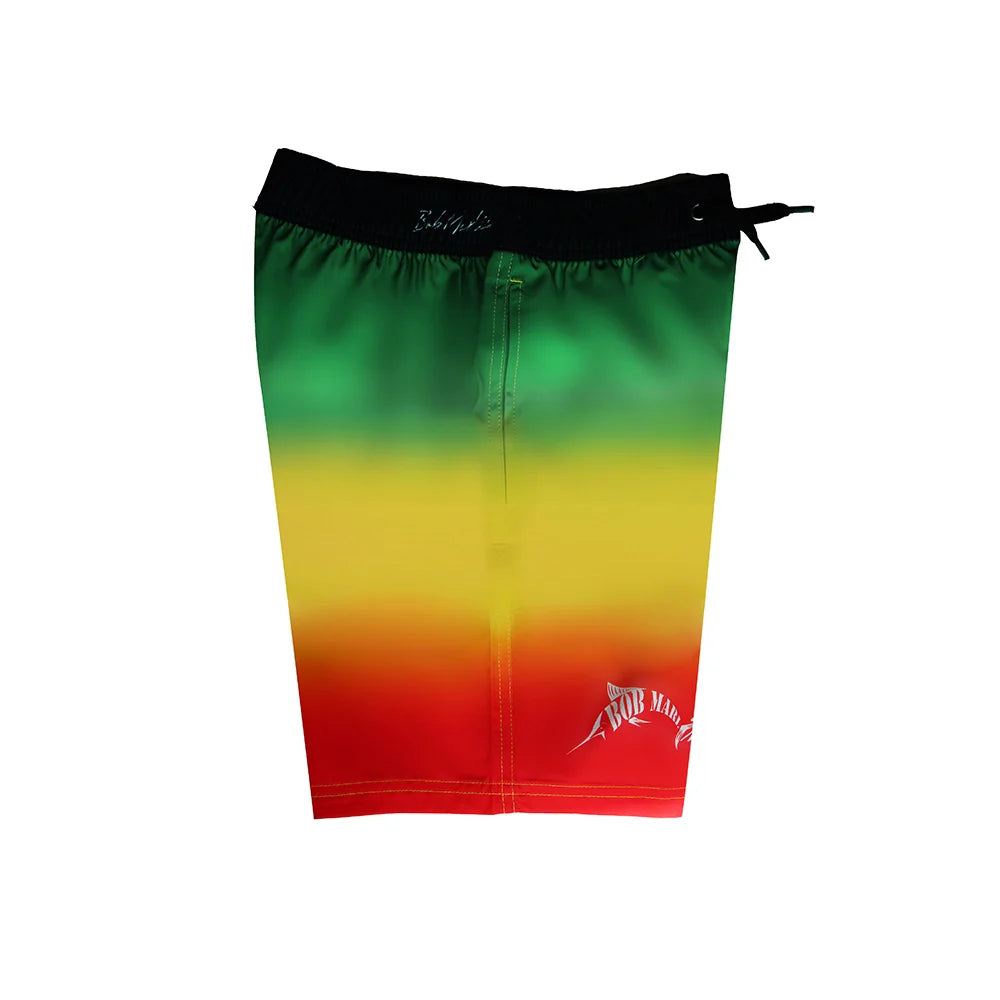 Bob Marlin Board Shorts Rasta Flag - Youth - YL