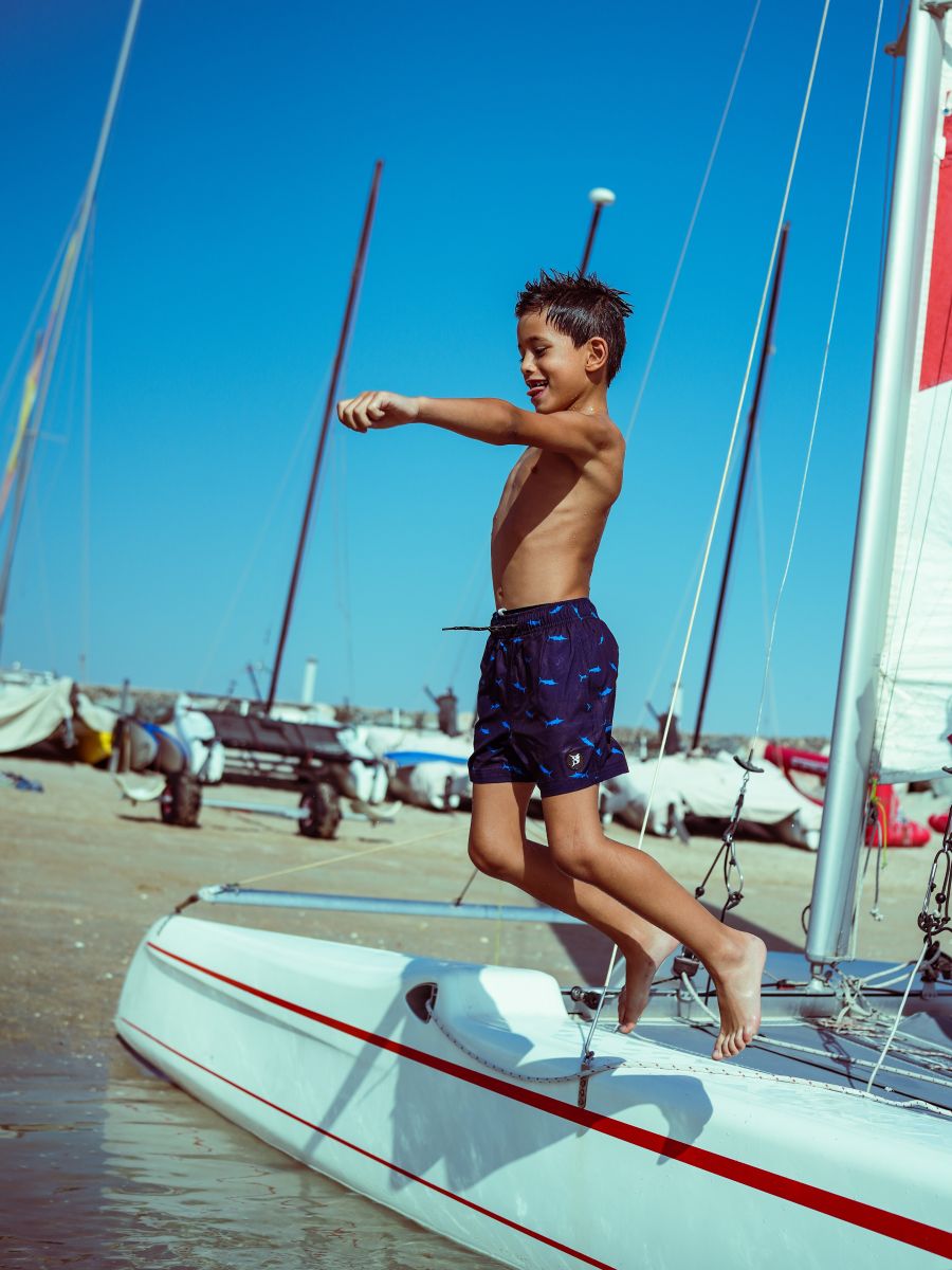 Bob Marlin Recycled Swim Shorts Marlin Blue - Youth - YXS
